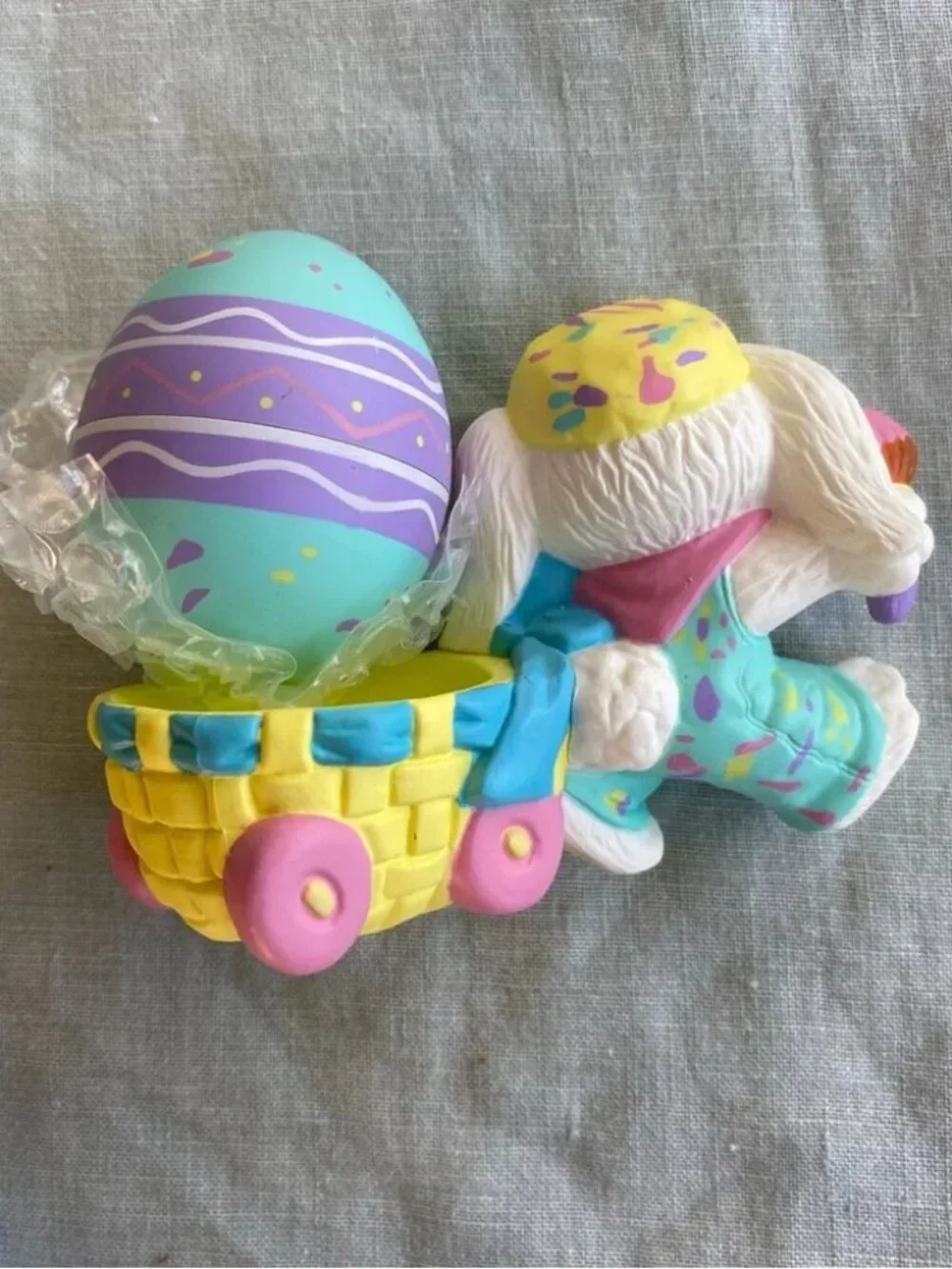 Lot of 7 vintage 90s Hallmark Easter rabbit bunny eggs decor wind up toys